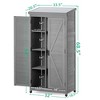 Outdoor Storage Cabinet and Metal Top,Garden Storage Shed,Outdoor 68 Inches Wood Tall Shed for Yard and Patio - 3 of 4