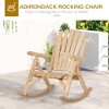 Outdoor Wooden Rocking Chair, Single-Person Rustic Adirondack Rocker with Slatted Seat, High Backrest, Armrests for Patio, Garden and Porch - 4 of 4
