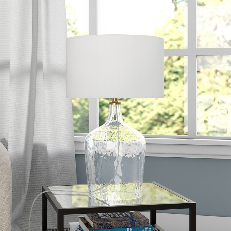 Hampton & Thyme 24" Tall Table Lamp with Drum Fabric Shade, 3 of 8