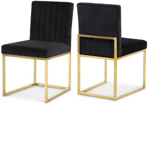 Meridian Furniture,Giselle Velvet Dining Chair, Set of 2 - 1 of 4