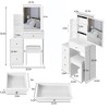 FONTOI 29.2"W Makeup Vanity Table Desk with Mirror Cushioned Stool Sliding Storage for Woman Bedroom Dressing Room, White - 3 of 4