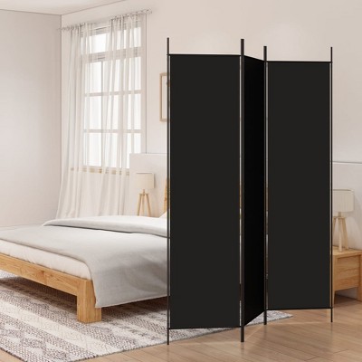 VidaXL 3-Panel Room Divider Black 59.1 in.x78.7 in. Fabric