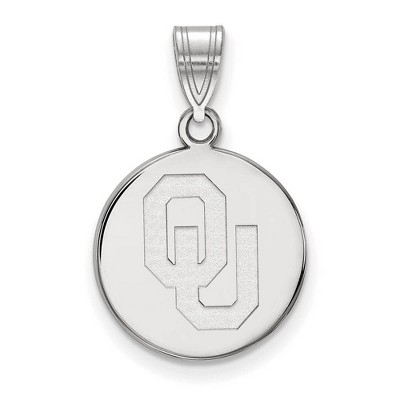 Black Bow Jewelry 14k White Gold Oklahoma Sooners NCAA Medium Pendant
