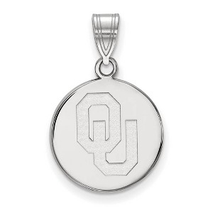 Black Bow Jewelry 14k White Gold Oklahoma Sooners NCAA Medium Pendant - 1 of 3