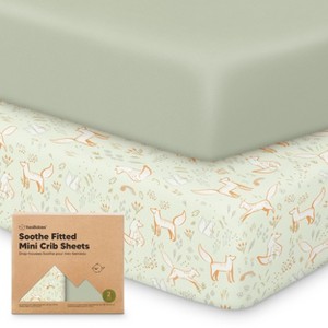 KeaBabies Mini Crib Sheets for Baby Girls, Boys, 2-Pack Soothe Pack and Play Sheets Fitted, Organic Pack N Play Mattress Sheet - 1 of 4