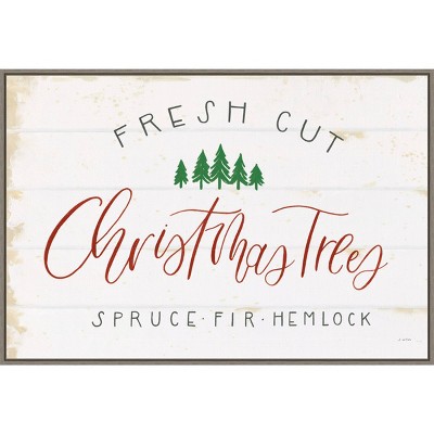 Large Framed Christmas Tree Farm Canvas Print