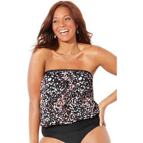 Bandeau Blouson Tankini Top