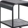 HomeRoots 21" Black And Concrete Gray Manufactured Wood And Metal Rectangular End Table With Shelf - 3 of 3