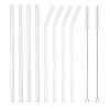 Kitcheniva Reusable Glass Straws with Bag & Cleaning Brush, 8 Pcs, Straight & Curved - 2 of 4