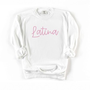 Embroidered Latina Cursive - Women's Garment Dyed Graphic Sweatshirt - 1 of 4