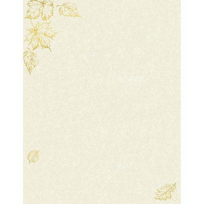 40ct Gold Foil Parchment Leaves Letterhead