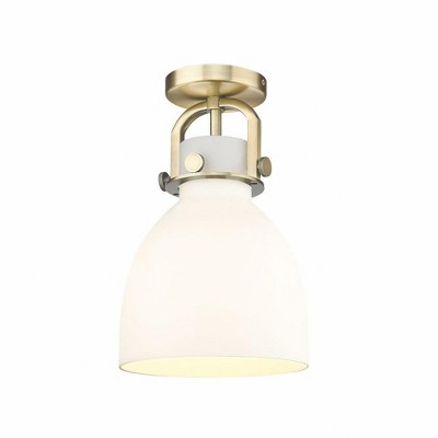 Newton Bell - 1 Light Flush Mount In Industrial Style-12.5 Inches Tall and 8 Inches Wide