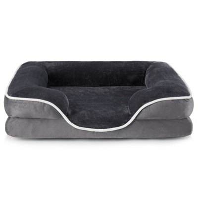 JIONJOY Dog Bed: Grey Pet Sofa Bed with Supportive Foam and Removable & Washable Coverr