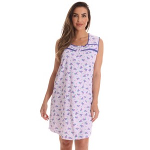 Dreamcrest 100% Cotton Sleeveless Nightgown for Women with Crochet Trim - 1 of 1