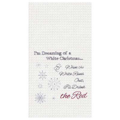 C&F Home Dreaming of White Christmas Waffle Weave Cotton Kitchen Towel