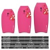 Costway 33“/37”/41“ Super Lightweight Bodyboard Surfing W/Leash EPS Core Boarding IXPE Pink - 3 of 4