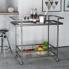 NicBex Mobile Kitchen Island Cart Multifunctional Kitchen Carts on Wheels with Storage with 2-Tier Glass Shelves for Dining Rooms, Black - 3 of 4