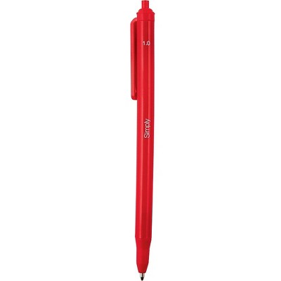 Staples SIMPLY BALLPOINT RT MED RED DZ 2498031