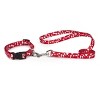 Casual Canine Nylon Pooch Patterns Dog Collar, Fits Necks 10" to 16", Red Bone - 2 of 4