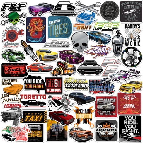 Fast & Furious 50ct Vinyl Large Deluxe Stickers Variety Pack - image 1 of 4