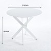 Cross Leg Modern Dining Table, with Round or Square Table Top, Pedestal Dining Table, End Table Leisure Coffee Table - 2 of 4