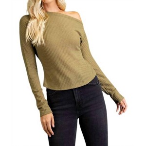 Women's One Shoulder Knit Top - GLAM M - 1 of 4