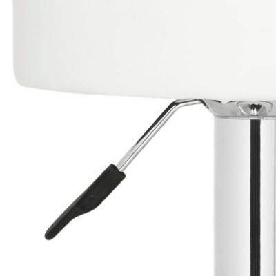 White Adjustable Swivel Backless Metal Bar Stool