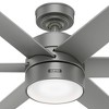 Hunter 72" Solaria Ceiling Fan Matte Silver Finish - Energy Efficient, Quiet Motor, Light Kit Included, Damp Rated - 3 of 4