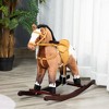 TopComfy Baby Bouncer and Rocker Toddler Kid Chair Plush Galloping Horse Toy for Playroom Living Room, Dark Brown, 28"*11"*23.6" - 2 of 4