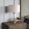 Hudson and Canal 23" Tall Table Lamp with Seeded Glass Fabric Shade - 3 of 4