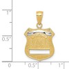 Black Bow Jewelry 14k Yellow Gold and White Rhodium Two Tone Police Badge Pendant - 4 of 4