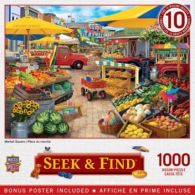 MasterPieces Hidden Images Market Square 1000 Piece Jigsaw Puzzle