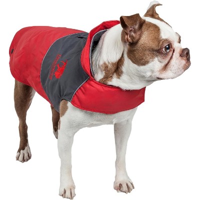Touchdog  Lightening-Shield Waterproof 2-in-1 Convertible Dog Jacket w/ Blackshark technology Red-XS