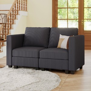 Belffin Corduroy Loveseat, Luxury Modular Love Seat with Storage, Modern Couch for Living Room - 1 of 4