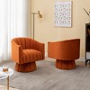 SEYNAR Modern Glam Velvet Upholstered Round 360 Degree Swivel Accent Barrel Chair Set of 2 - 3 of 4