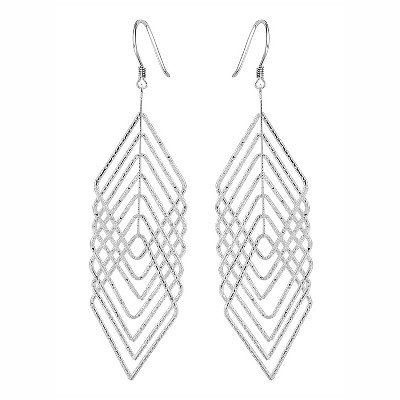Latice Dangle Earrings for Women Silver Plated by Ginger Lyne Collection