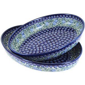 Blue Rose Polish Pottery 1600 Zaklady Oval Baker Set - 1 of 1