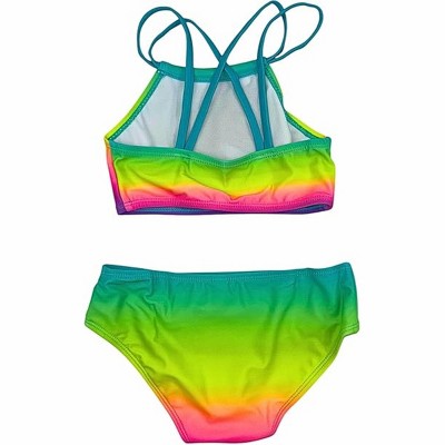 GO COCO Little Girls’ 2-Piece Sequin Tankini Swimsuit Set, Unicorn/Multi, 6X — фото 2