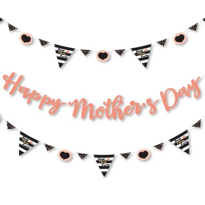 Big Dot of Happiness Best Mom Ever - Mother's Day Letter Banner Decoration - 36 Banner Cutouts and Happy Mother's Day Banner Letters