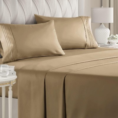 Cgk Linens 3 Piece Cotton Sheet Set In Beige, Size Twin : Target