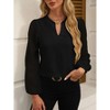Women's Puff Long Sleeve Shirts v Neck Loose t-Shirts Dressy Casual Work Blouses 2025 Fall Tops Trendy Clothes - 4 of 4