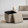 15" Ottoman with Storage, Folding Footstool, Storage Ottoman Bench, Cube Storage Chest 660 lb Load Capacity - 3 of 4