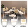 LeisureMod Velvet Dining Chair with Rattan Back, Set of 4 Side Kitchen Chair with Stainless Steel Base Euston Collection - 4 of 4