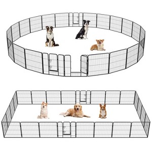 FDW Dog Playpen Pet Dog Fence 2-32 Panels  24/32/40"H Metal Dog Pen Outdoor Exercise Pen with Doors for Large/Medium /Small Dogs for RV,Camping,Yard - 1 of 4