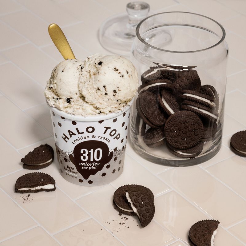Halo Top Cookies &#38; Cream Ice Cream - 16oz, 3 of 5