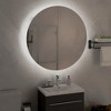 vidaXL Bathroom Cabinet with Round Mirror&LED Black 21.3 in.x21.3 in.x6.9 in. - 3 of 4