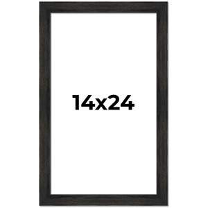 PosterPalooza | 14x24 Wide Barnwood Picture Frame, UV Acrylic, 6 Finishes - Grey, Brown, White, and Black - 1 of 4