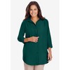 Woman Within Plus Size Three-Quarter Sleeve Peachskin Button Front Shirt - 4 of 4