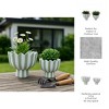 Striped Flower Planter Pots for Home or Garden Decor - Modern Pots Perfect for Infoor or Outdoor Plants - Set of 2 - 8", 6" Green & White - 4 of 4
