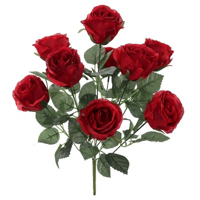 Floral Home 17" Red Rose Bush - 12-Piece